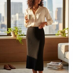 Quince Mongolian Cashmere Midi Skirt